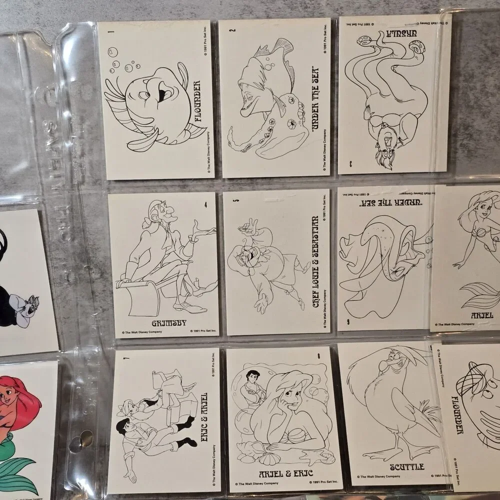 The Little Mermaid complete trading card MINI MASTER set by Pro Set 1991 Sticker